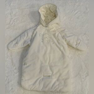 Koala Baby Boutique Bunting, White- Size 3-6 months.